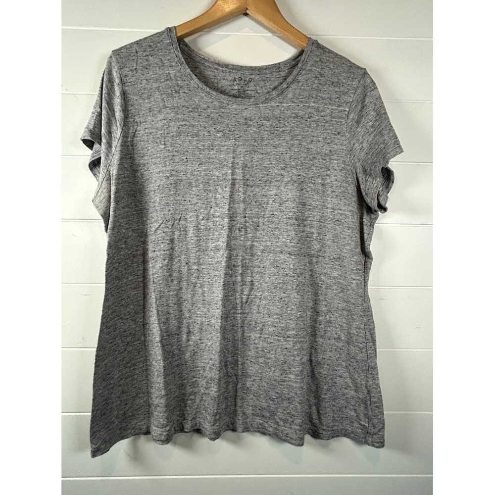 Apt 9 Essentials Womens XL Grey Heathered Short Sleeve Crew Neck T-Shirt